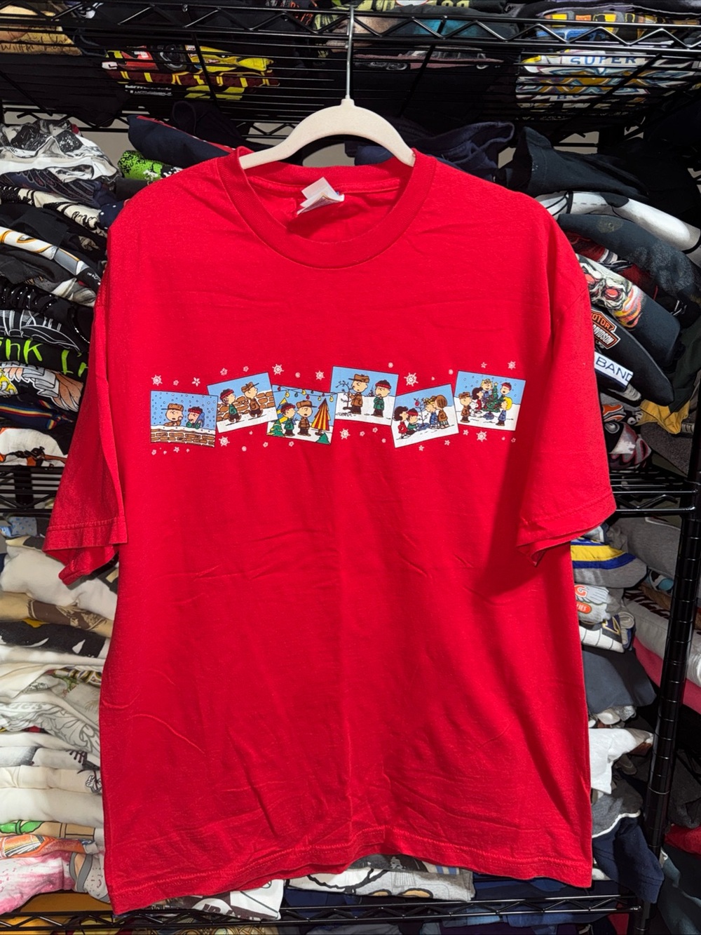 Vintage Charlie Brown Christmas Comic Strip Graphic T-Shirt. Size XL